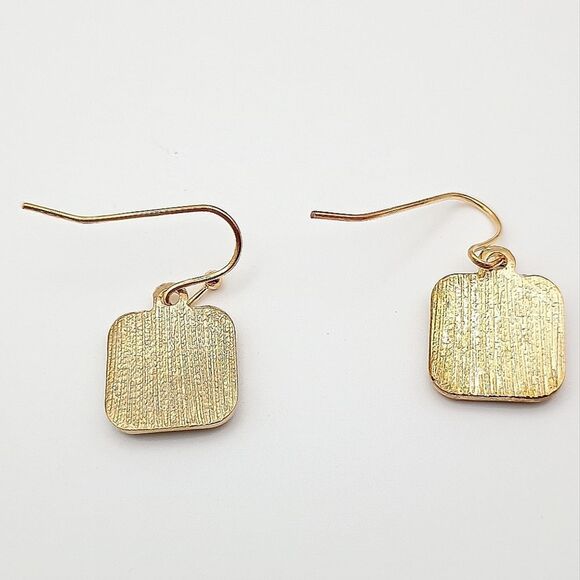 Small Vibrant Pattern Square Earrings - Picture 2 of 3